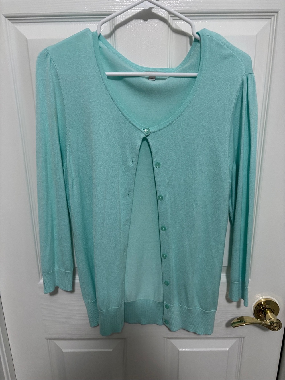 Halogen Mint Green Lightweight Button-Front Cardigan